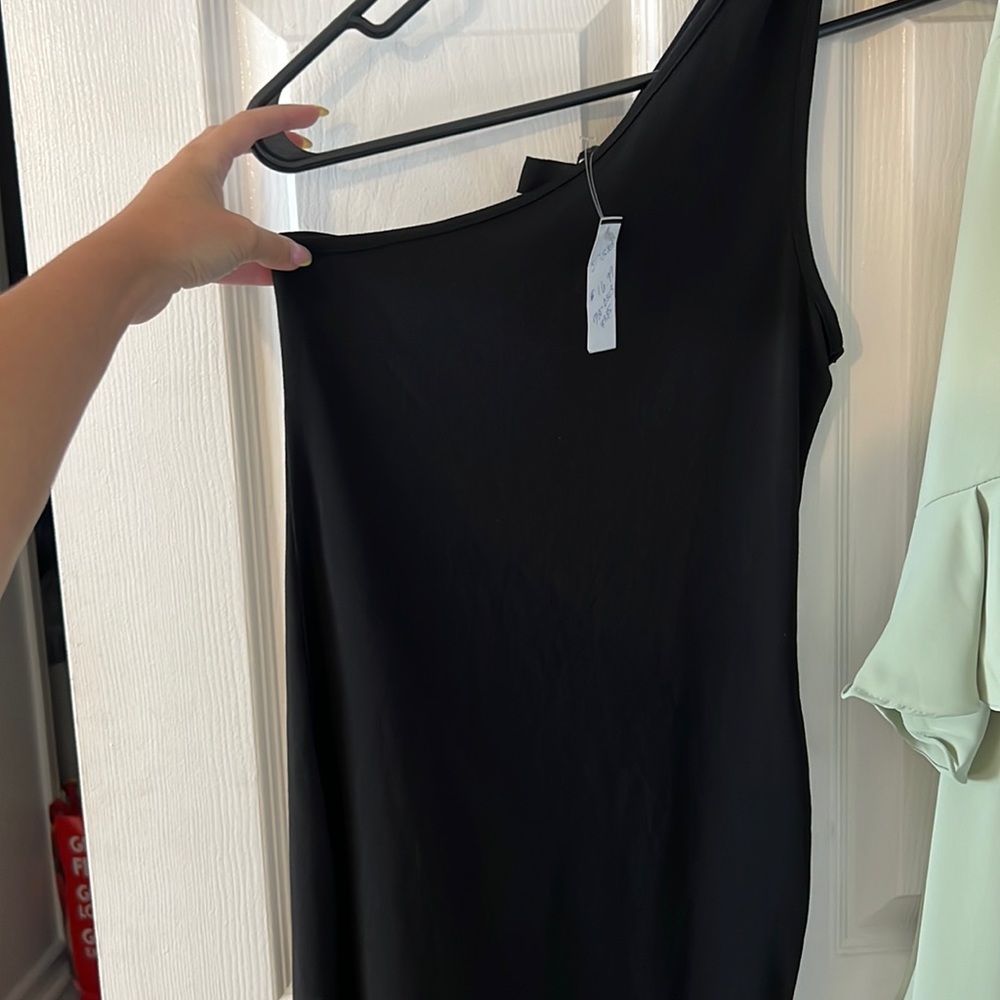 Brand new with tags black one shoulder dress